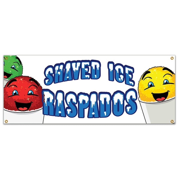 Signmission Shaved Ice Raspados, 18 Inch x 48 Inch, Banner B-Shaved Ice Raspados19 - main