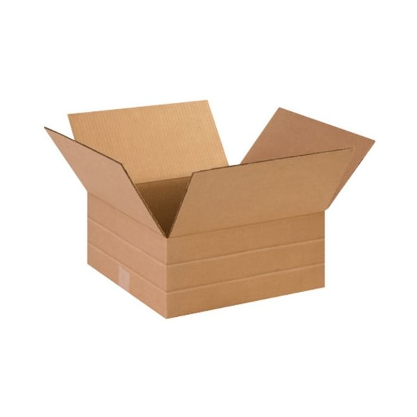 Zoro Select 14 in x 14 in x 6 in Multi-Depth Box, Kraft, Corrugate, Single Wall, 32 ECT MD14146 - main