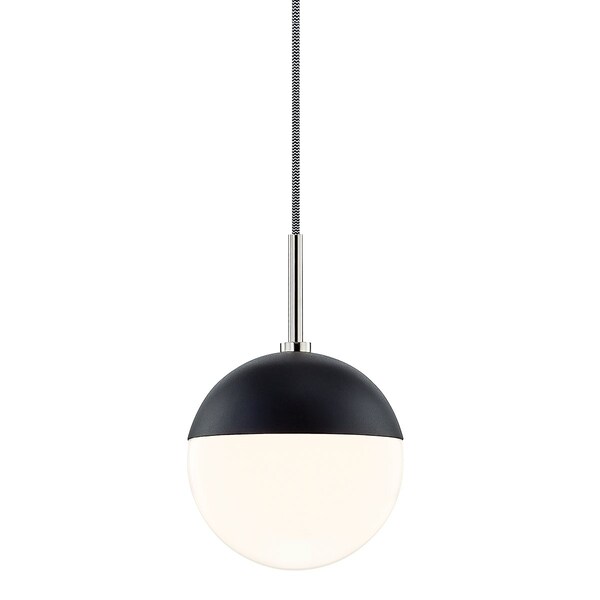 Mitzi Renee 1 Light Pendant 14 In. Polished Nickel/Black H344701-PN/BK - main