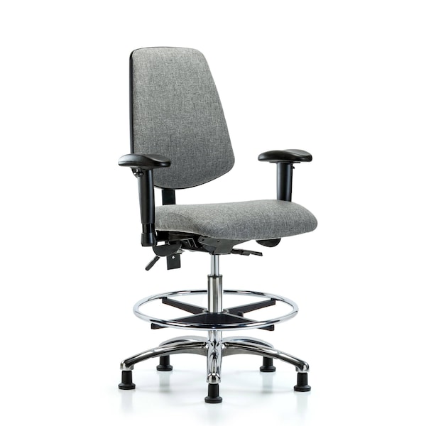 Blue Ridge Ergonomics Fab Med Bench Chair, Bk, CF, Glds, Gry, 6-Way Adjustable, 22" to 29" Height, Gray BR-FMBCH-MB-CR-T1-A1-CF-RG-F44 - main