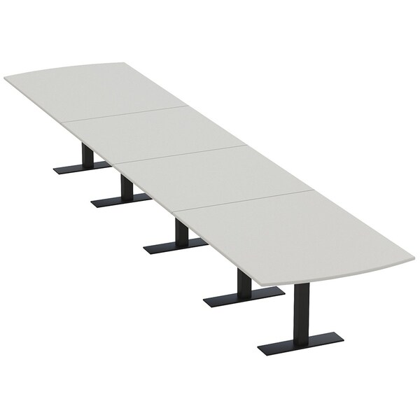 Skutchi Designs 20ft Arc Rectangle Conference Table With Power | Harmony Series | 20 Person Meeting Room Table HAR-AREC-48X240-T.BK-U779-NA - main