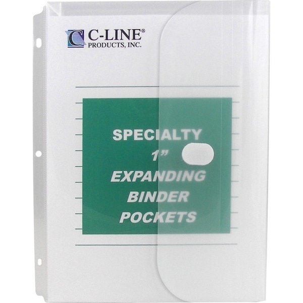 C-Line Products Heavyweight Poly Binder Pockets, Clear, 11" x 8.5", PK10 33747 - main