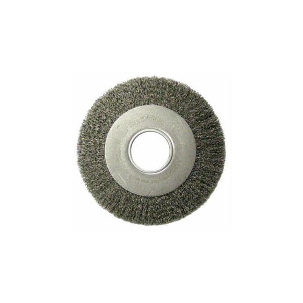 Weiler Medium-Face Crimped Wire Wheel, 8 in dia x 1 in W Face, 0.0118 in Steel Wire, 4500 RPM 804-06110 - main