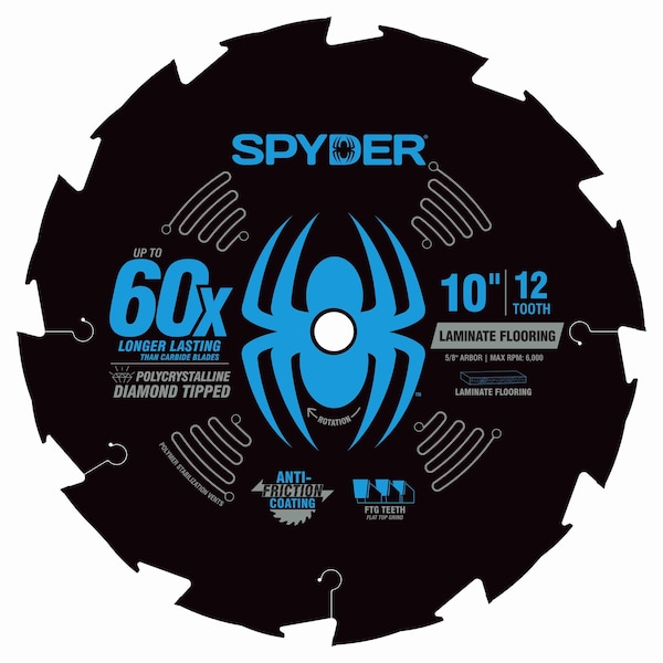 Spyder 10-Inch 12-Tooth Laminate Flooring Saw Blade for Laminate Flooring 13103 - main
