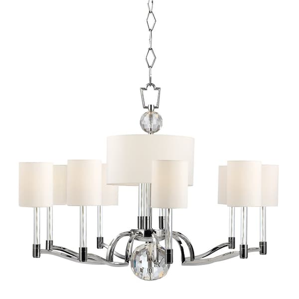 Hudson Valley Lighting Waterloo 12 Light Chandelier 36 In. Polished Nickel 3009-PN - main