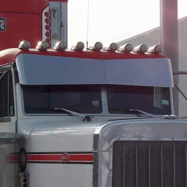Ilc Replacement For Peterbilt 379 Year 2000 12X8 Stainless Steel Forward Bowtie Visor WZ-EJV7-E - main