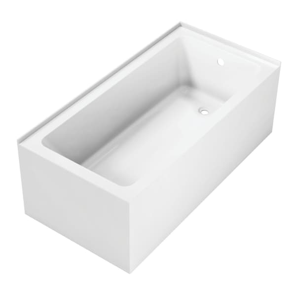 Kingston Brass 60" Acrylic Rectangular 2-Wall Corner Alcove Tub, Right Hand Drain, Glossy White VTAP6030R22TS - main