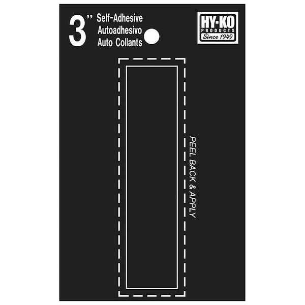Hy-Ko 30400 Series Die-Cut Letter, Character: I, 3 in H Character, Black Character, Vinyl 30419 - main