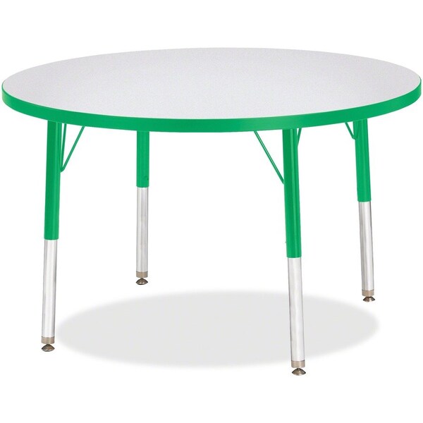 Jonti-Craft Berries Round Activity Table, 36 in. Diameter, E-height, Freckled Gray/Green/Gray 6488JCE119 - main