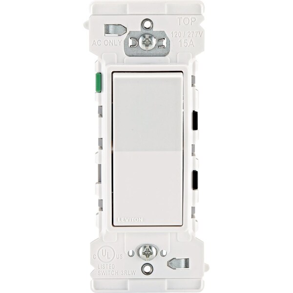 Leviton Decora Edge Residential Grade 15A Rocker Single Pole Switch White B02-E5601-0SW - main