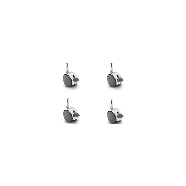 Shepherd Hardware Pacer Hooded Caster Set of 4 Chrome 50mm Dia Locking Caster, 5/16'' x 1-1/2'' Grip Neck Stem, 4PK PPA50302BC-B-4 - main