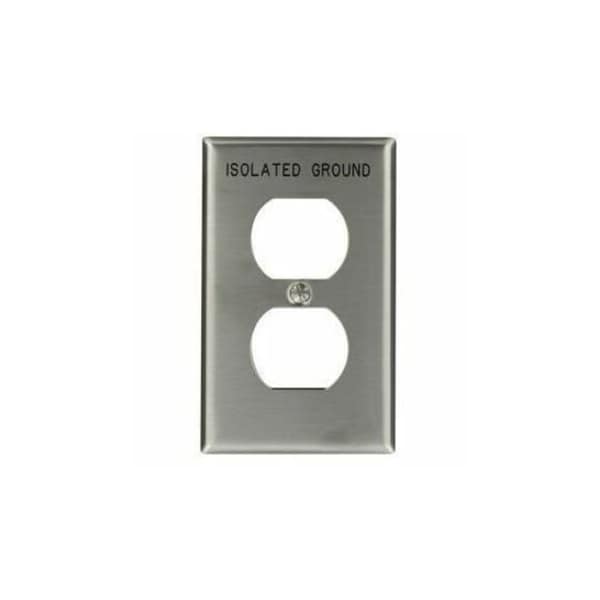 Leviton WallPlate, DuplexOutlet, StainlessSteel 84003-IG - main