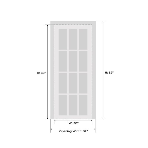 Sartodoors French Interior Door, 30" x 80", White QUADRO4055ID-WS-30 - main