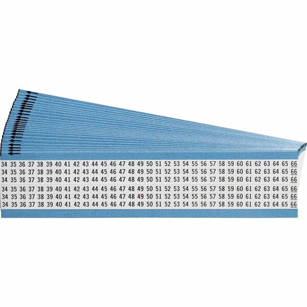 Brady Consecutive Numbers Vinyl Cloth Scored Wire Marker Card, Pack of 25 Cards, 25PK WM-34-66-SC-PK - main