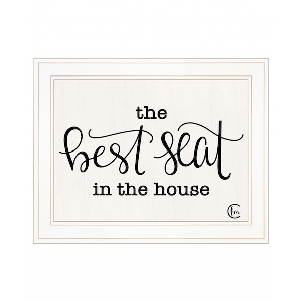 Homeroots The Best Seat in the House 1 White Framed Print Bathroom Wall Art 408115 - main
