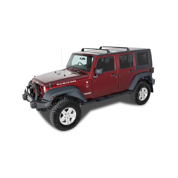 Rhino Rack ROOF RACK Fits 's Roof Rack Black Set Of 2 50 Inch Length Front Bar 508 Inch Length Rear Bar SG59 - main