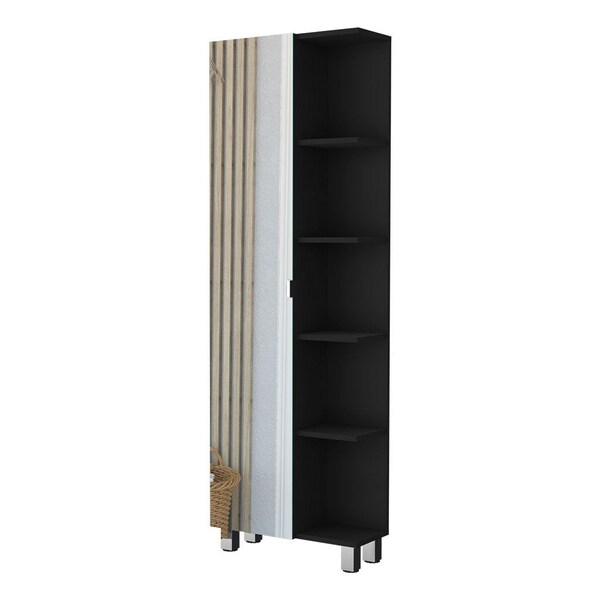 Homeroots 20" Black Accent Cabinet With Nine Shelves 535011 - main