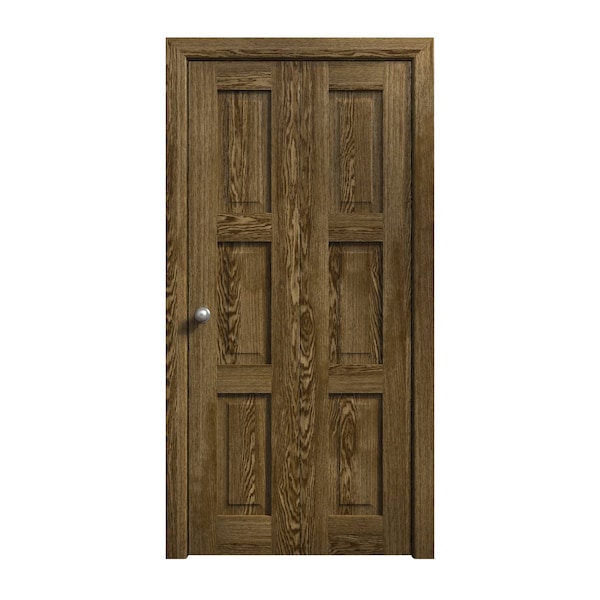 Sartodoors Sliding Closet Bi-fold Doors 64 x 96 inches, Ego 5010 Marble Oak, Sturdy Tracks Moldings Trims Har EGO5010BF-DMR-64x96 (2* 32x96) - main