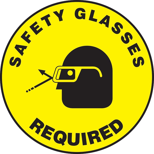 Accuform Slip-Gard Round Floor Sign, 17 in H, 17 in W, Vinyl, Circle, English, MFS208 MFS208 - main