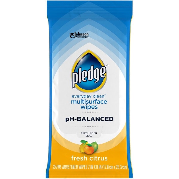 Pledge Multipurpose Cleaning Wipes, 7" x 10", 25 Wipes, PK12 336274 - main