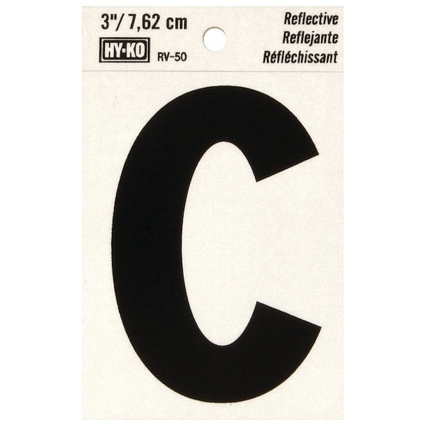 Hy-Ko Letter House C 3In Refl Blk RV-50/C - main
