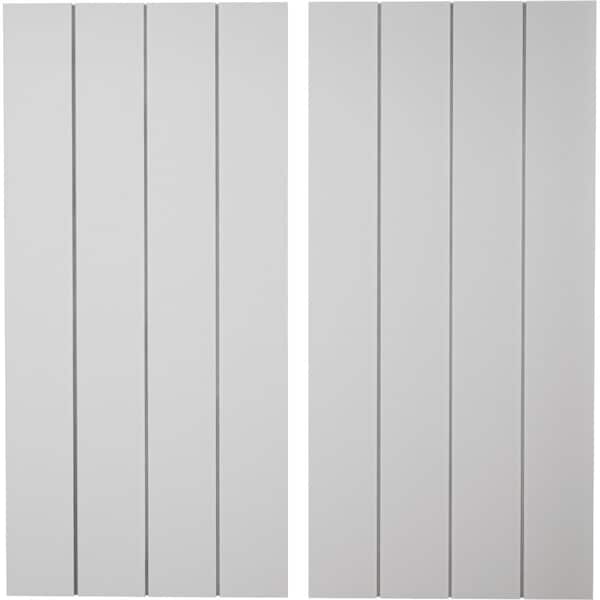 Ekena Millwork Rustic Four Board Joined Board-n-Batten Smooth Faux Wood Shutters w/No Batten, 22W x 80H, PR SHUBJN22X80SMPR - main