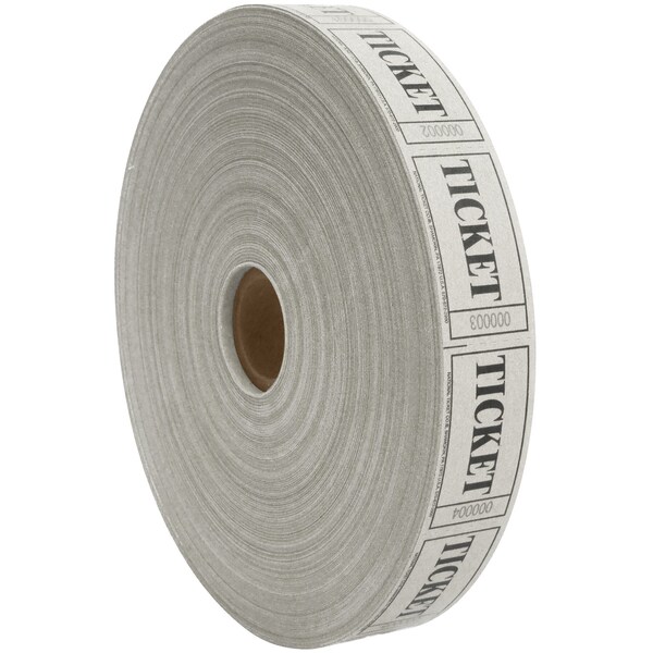 Non-Branded 1in x 3/4in White Single Ticket, 2000PK G4001WHITE - main