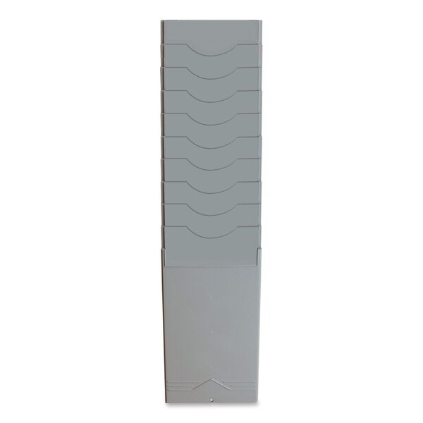 Pyramid Technologies Time Card Rack, 10 Pockets, Plastic, Light Gray 400-10 - main