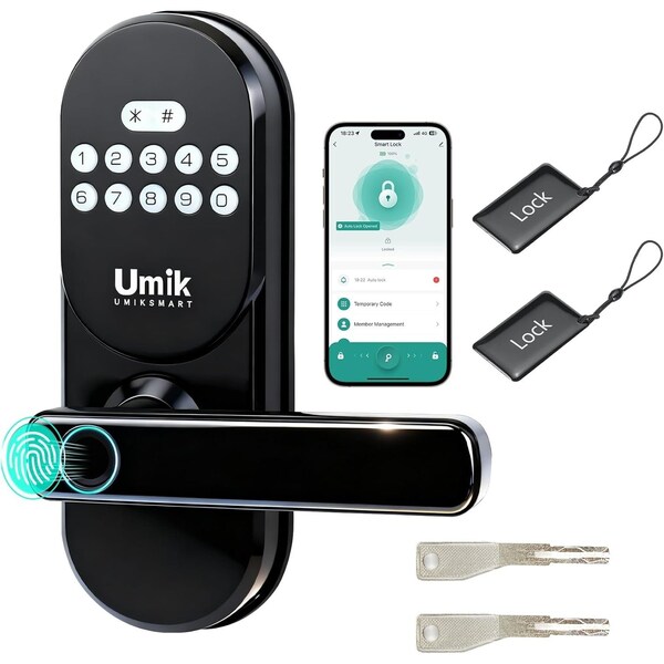 Wrightmaster 5-in-1 Aluminum Smart Pad Lock with App Control, Fingerprint, IC Card, Auto-Lock & Anti-Theft Alarm ZR-H5 - main