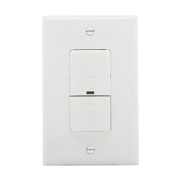 Eaton Wiring Devices Vacancy Sensor Switch, 5 A, 120 V, 1 -Pole, Motion Sensor, 180 deg Sensing VS306U-W - main