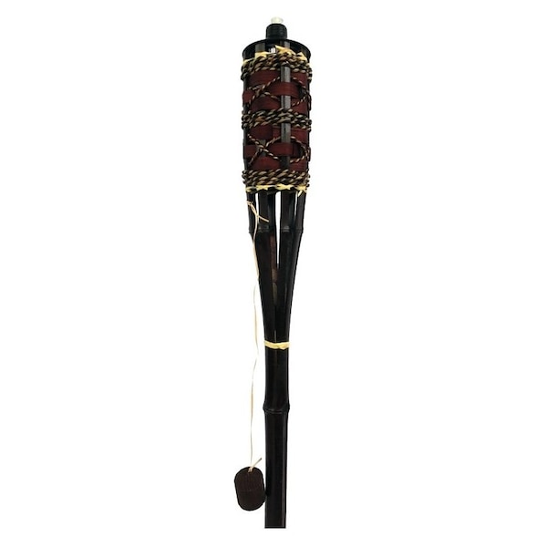Seasonal Trends Y2567 Konani Bamboo Torch, 354 in H, Bamboo, Fiberglass, and Metal, Black, Brown, Mahogany Finish Y2567/Y1156B - main