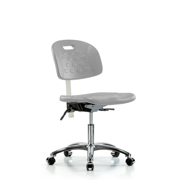 Blue Ridge Ergonomics Class 100 Polyurethane Clean Room Chair - Desk Height with Seat Tilt & Casters in Gray Polyurethane CLR-HPDHCH-CR-T1-A0-CC-GRY - main
