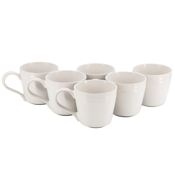 Bee And Willow Milbrook 6 Piece 15 Ounce Stoneware Mug Set in Speckle White 124557.01 - main
