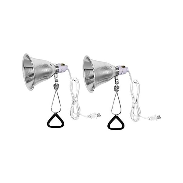 Simple Deluxe Clamp Lamp Light with 5.5 Inch Aluminum Reflector up to 60 Watt E26 Socket, no Bulb Included, 2PK HIWKLTCLAMPSSILWHTX2 - main