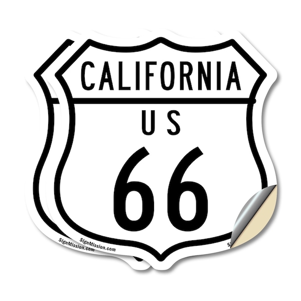 Signmission California Route Marker Shield Sign Us 6, 6 inch X 6 inch, Vinyl Decal, 2PK SHI-D-2PACK-6-371 - main