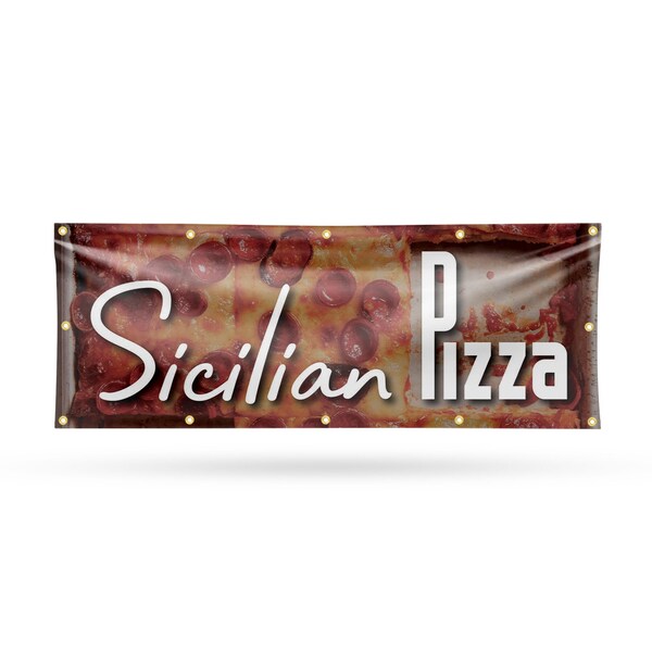 Signmission Sicilian Pizza, 48 Inch x 120 Inch, Vinyl Banner B-120-30854 - main