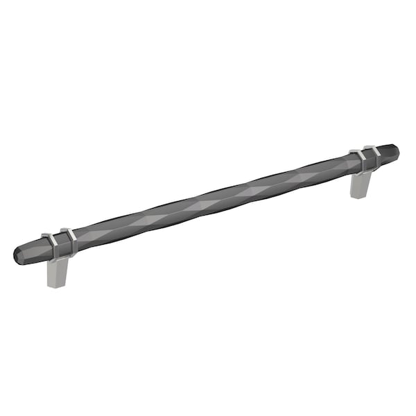 Amerock London 10-1/16 in 256 mm Center-to-Center Black Chrome/Polished Chrome Cabinet Pull BP36664BCR26 - main