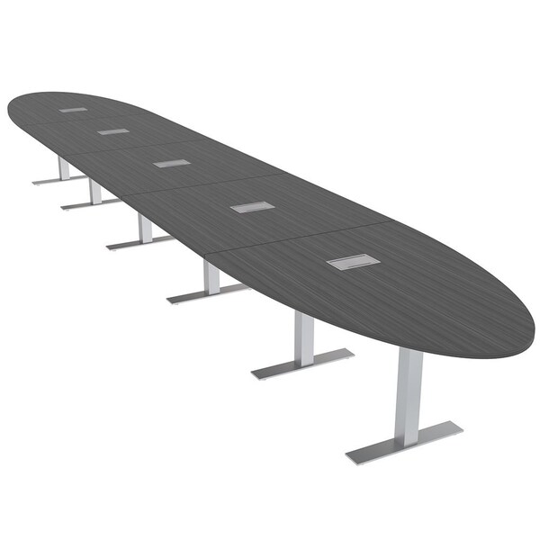 Skutchi Designs 20 Person Conference Table With Power Unit | 22' Oval Table | Harmony Series HAR-OVL-48X264-T-WA7949-ESIL - main