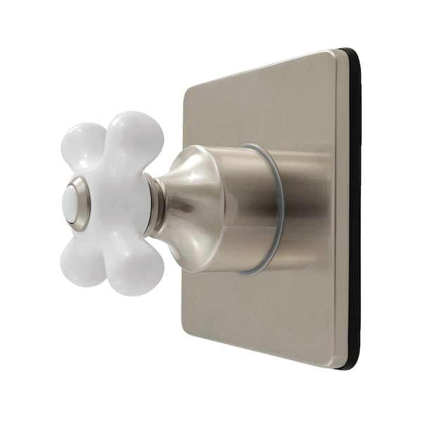 Kingston Brass Single-Handle Six-Way Diverter Valve with Square Trim Kit, Brushed Nickel KS4048PX - main