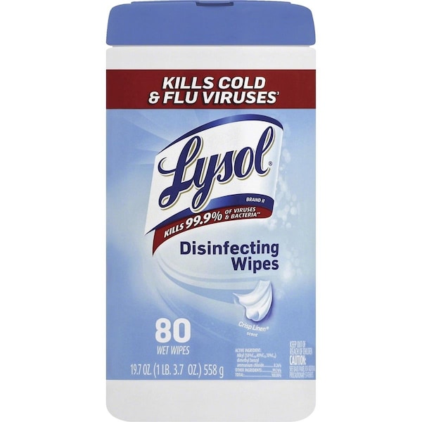 Lysol 7 x 8 in. Disinfecting Wipes Crisp Linen Scent, White 1573282 - main