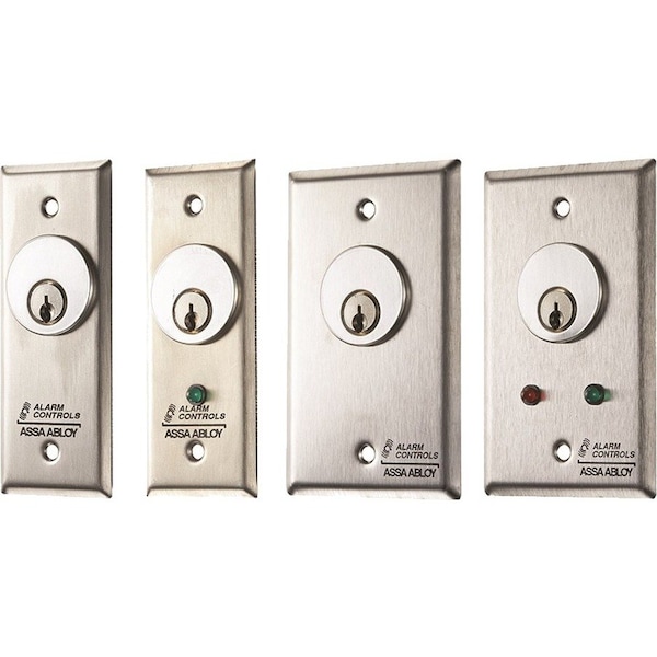 Alarm Controls MCK-1-2 Mortise Key Switch - Wall Mountable for Mortise Cylinder - Stainless Steel MCK12 - main