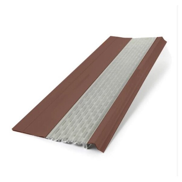 Waterlock Micromesh Flat Aluminum/SS Gutter Guard, Royal Brown, 35ft WM-FLT-035-RBN - main