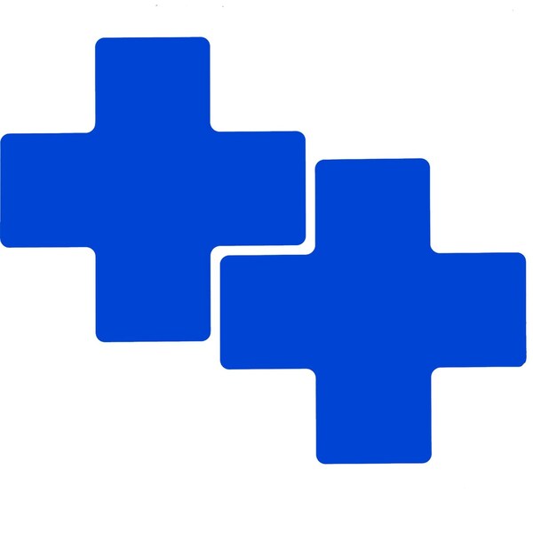 Brady ToughStripe Floor Marking Tape Cross-Shaped Center Marks, Solid Color, Blue, 3in x 8in, 20PK 104474 - main