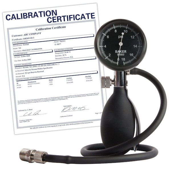 Baker Instruments Squeeze Bulb Pressure Calibrator B1800-NIST - main