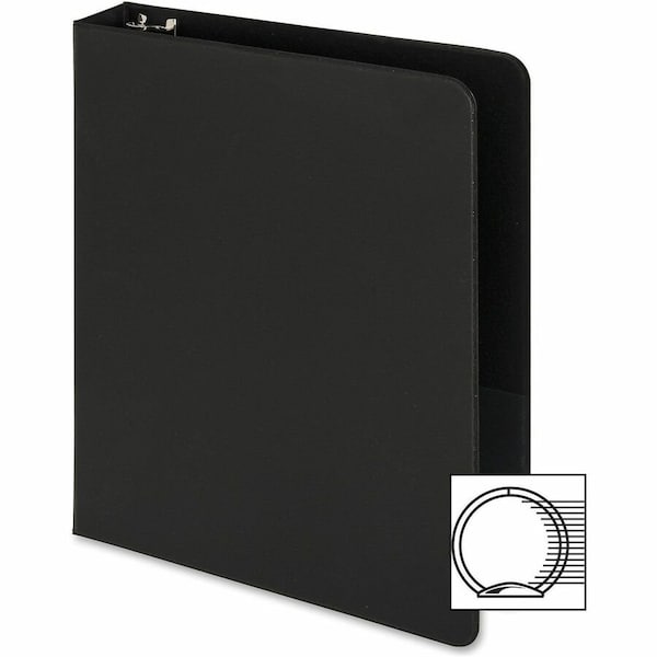 Business Source Basic Round Ring Binders, Black, 4PK BSN28523BD - main