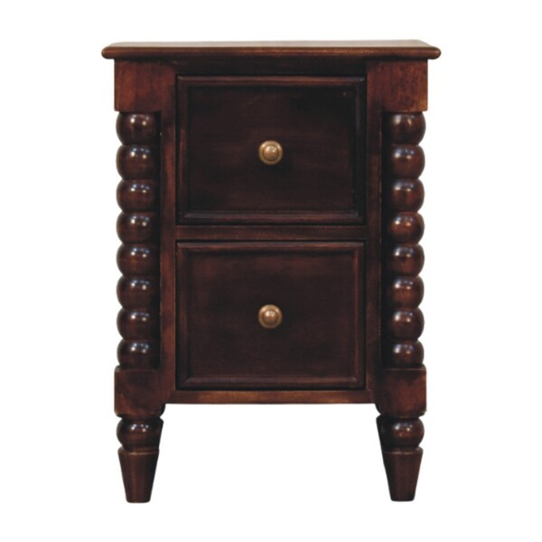 Homeroots 22" Brown Solid Wood Two Drawer Nightstand 701742 - main