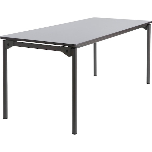 Iceberg Maxx Legroom Folding Table, Grey Top, Charcoal Frame, 30 in W x 72 in L x 29.5 in H 65827 - main