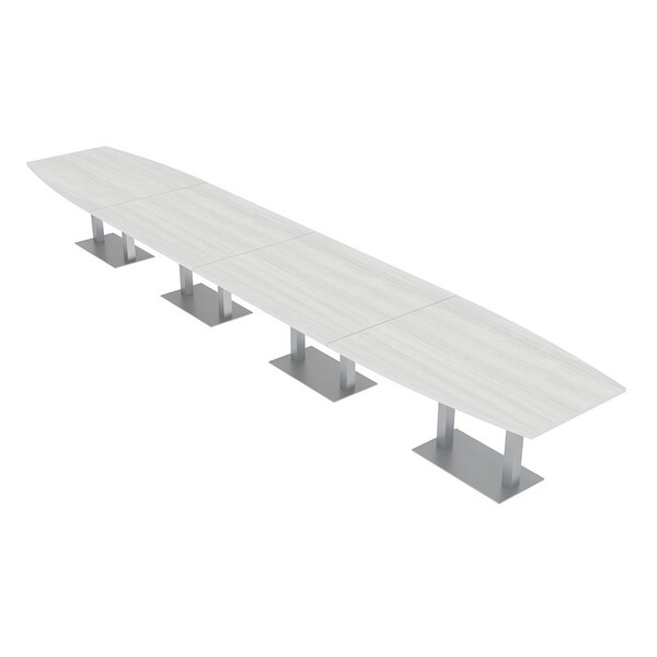 Skutchi Designs Boat Conference Table With Power, 48 in W, 264 in L, White HAR-BOT-48x264-DOU-WA7976-NA - main