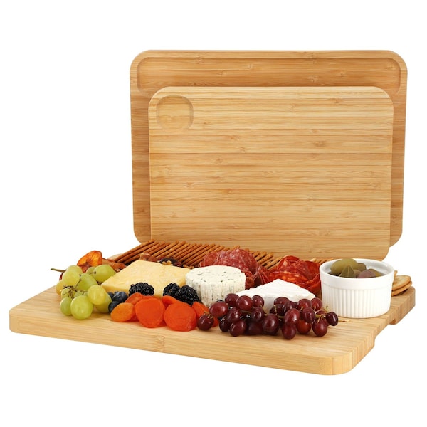 Megachef 3 Piece Bamboo Cutting, Prep and Serving Boards 750122193M - main