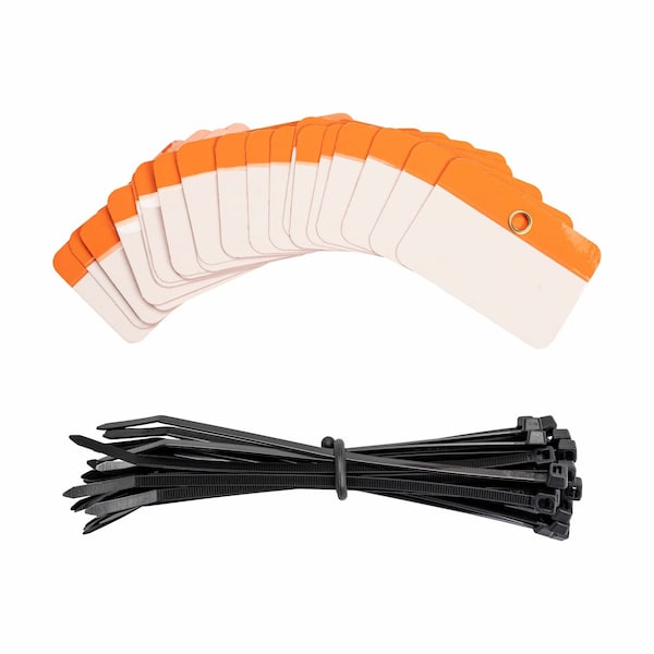 Brady Self-Laminating Blank Tags Polyester 2 in H x 3 in W Orange 25/PK, 25PK 101996 - main